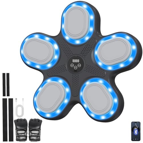 Music Boxing Machine for Adults and Kids.Music Punching Machine.Smart Music Boxing Machine with Bluetooth and LED Lights.Wall Mounted Boxing Machine with Gloves for Home. Indoor and Gym
