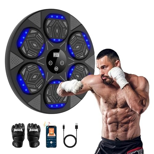 2025 Upgraded Music Boxing Machine for Adults & Kids - Wall-Mounted Smart Punching Target with Boxing Gloves. Home Gym & Office Training Equipment (Latest Model)