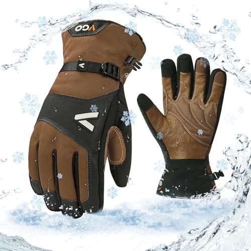 Vgo... -20℃/-4°F Men's Winter Warm Waterproof Work Gloves.Cold Weather Work Glove.Insulated.Touchscreen