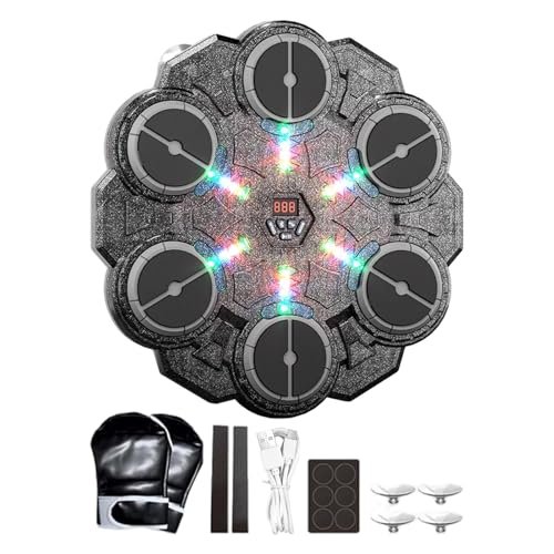 AOYEBO Music Boxing Machine - ABS Construction with 9-Speed Modes. Interactive Punching Trainer for Adults Home Workout (LED Sound Synchronization)