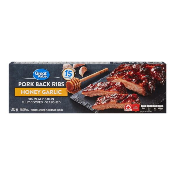 Great Value Honey Garlic Pork Back Ribs. 680 g