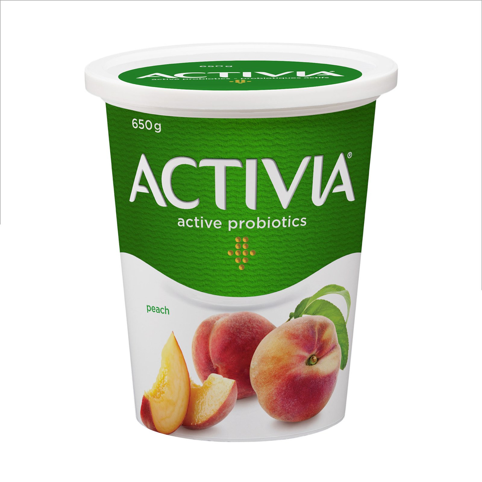 Activia Yogurt with Probiotics. Peach Flavour. 650g. Yogurt