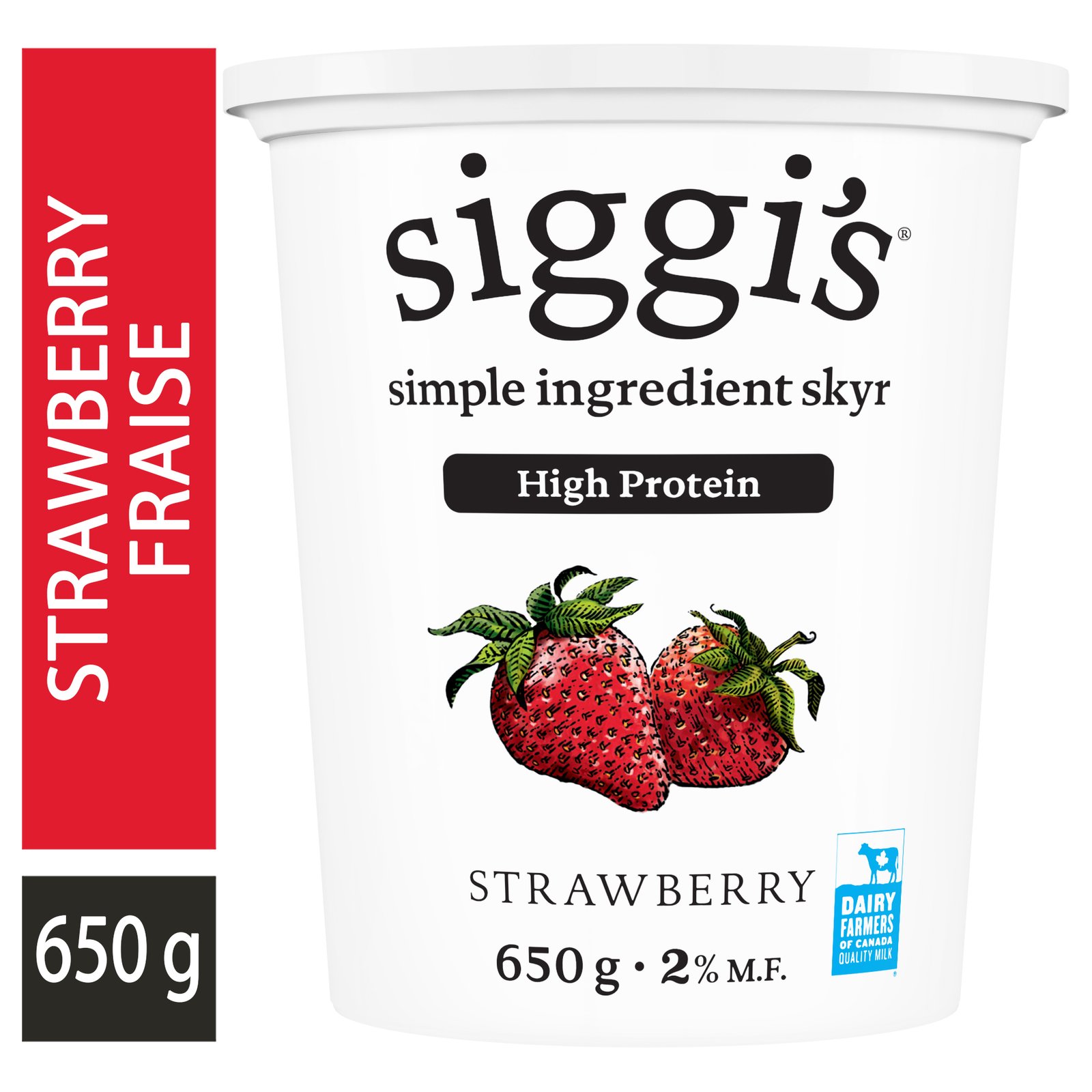 Siggi's Skyr Yogurt Strawberry 2%. High Protein. 650 g