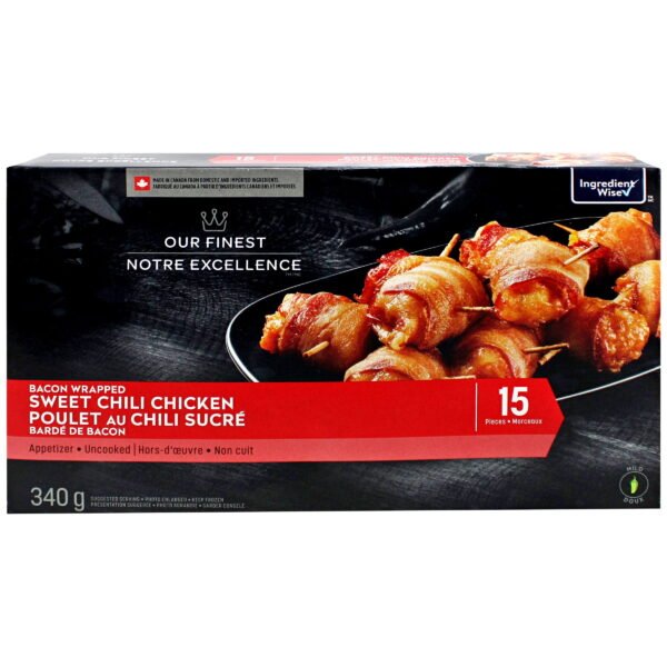 Our Finest Bacon Wrapped Sweet Chili Chicken. 15 Pieces. 340g