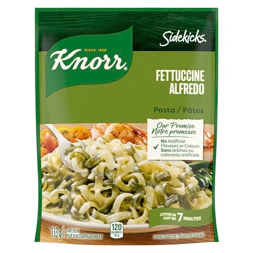 Knorr Sidekicks Pasta Side Dish for a quick meal that's easy to prepare Fettuccine Alfredo without artificial flavours or colours 133 g. Pack of 8
