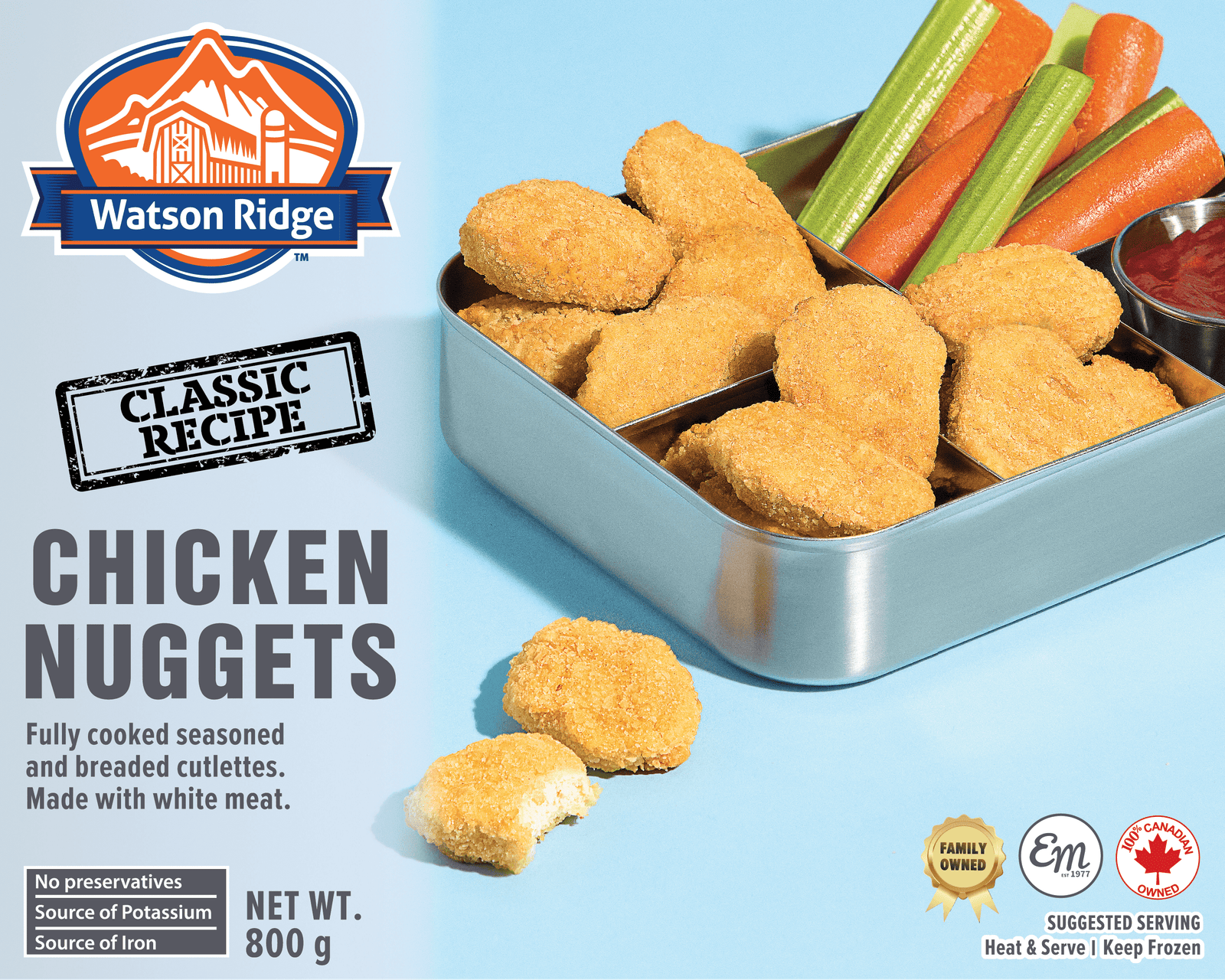 Watson Ridge Chicken Nuggets. 800g FC Watson Ridge Chicken Nugget