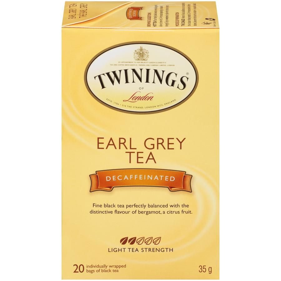 Twinings Earl Grey Decaffeinated Tea. Pack of 20 Tea Bags
