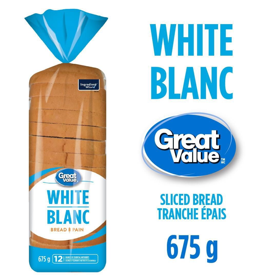 Great Value White Bread. 675 g