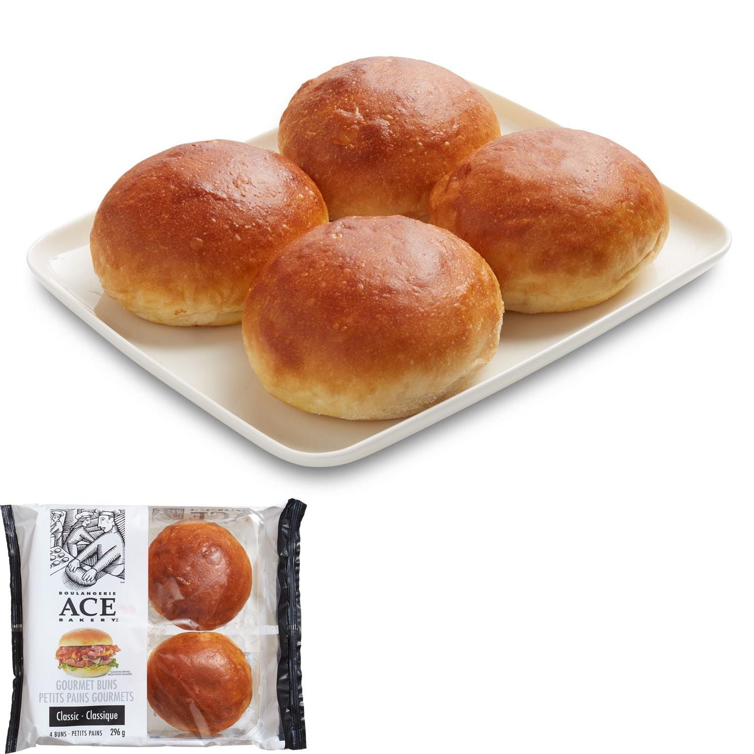 ACE® Bakery Classic Gourmet Buns. 4 buns. 296 g total