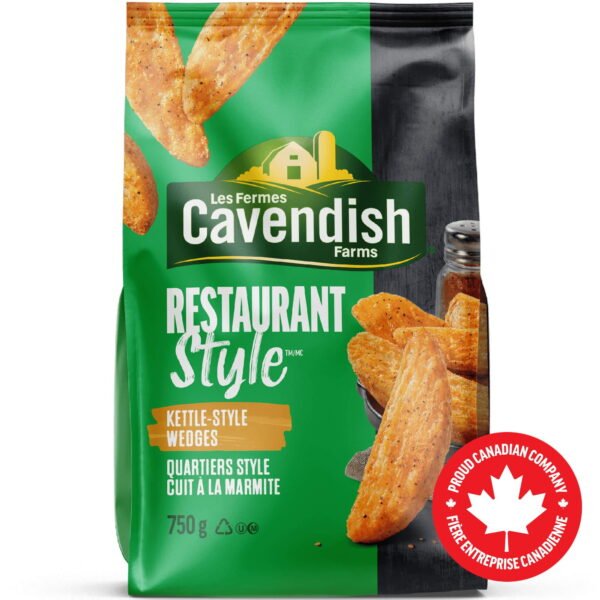 Cavendish Farms Restaurant Style All-Seasoned Kettle-Style Potato Wedges | Made in Canada | Proud Canadian Company. 750 g
