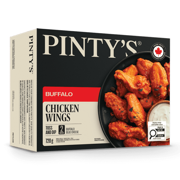 Pintys Buffalo Chicken Wings. Seasoned. Cut-up. Fully cooked. Pintys Buffalo Chicken Wings