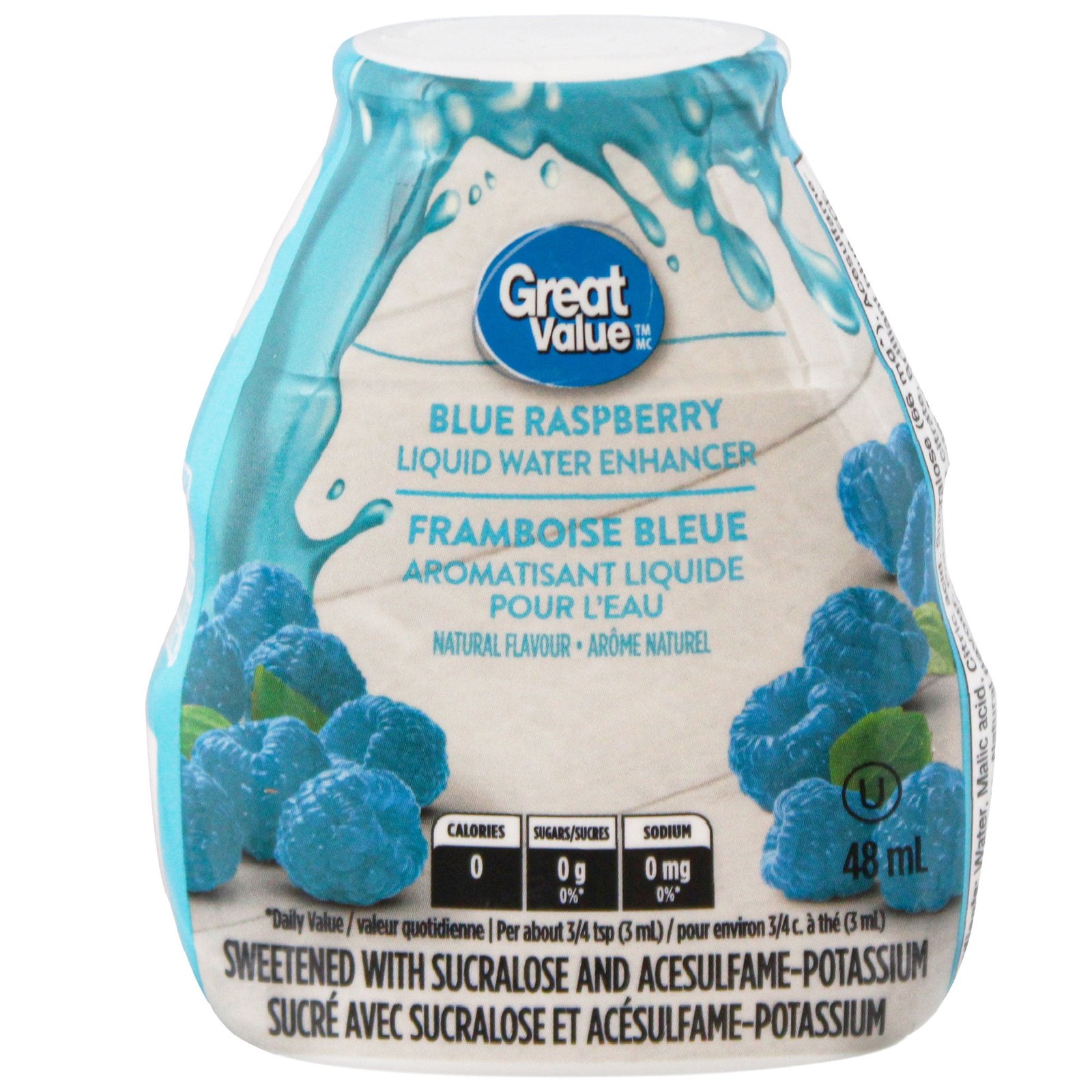 Great Value Blue Raspberry Liquid Water Enhancer. 48 mL. Blue Raspberry