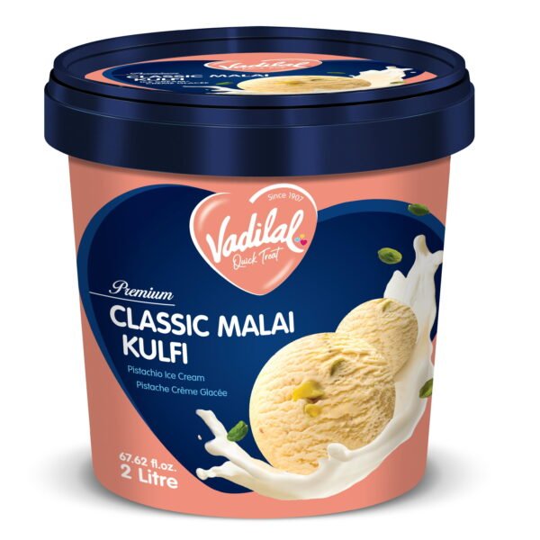 Vadilal Classic Malai Kulfi Ice Cream 2 Ltr/67.62 fl.oz.. Vadilal Classic Malai Kulfi Ice Cream